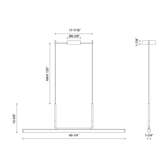 Kuzco Lighting Vesper 1 Light Kitchen Island Linear LED Pendant Wayfair